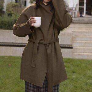 NWT Zara high collar wool blend coat ZW collection